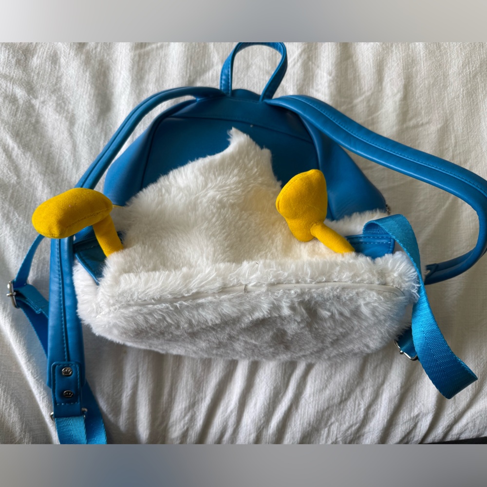 Loungefly Disney Donald Duck Blue Faux-Fur Mini Backpack - Picture 2 of 3